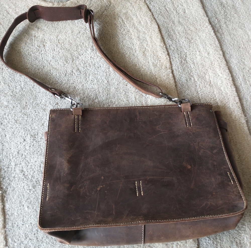 Heavy Leather J Crew Satchel